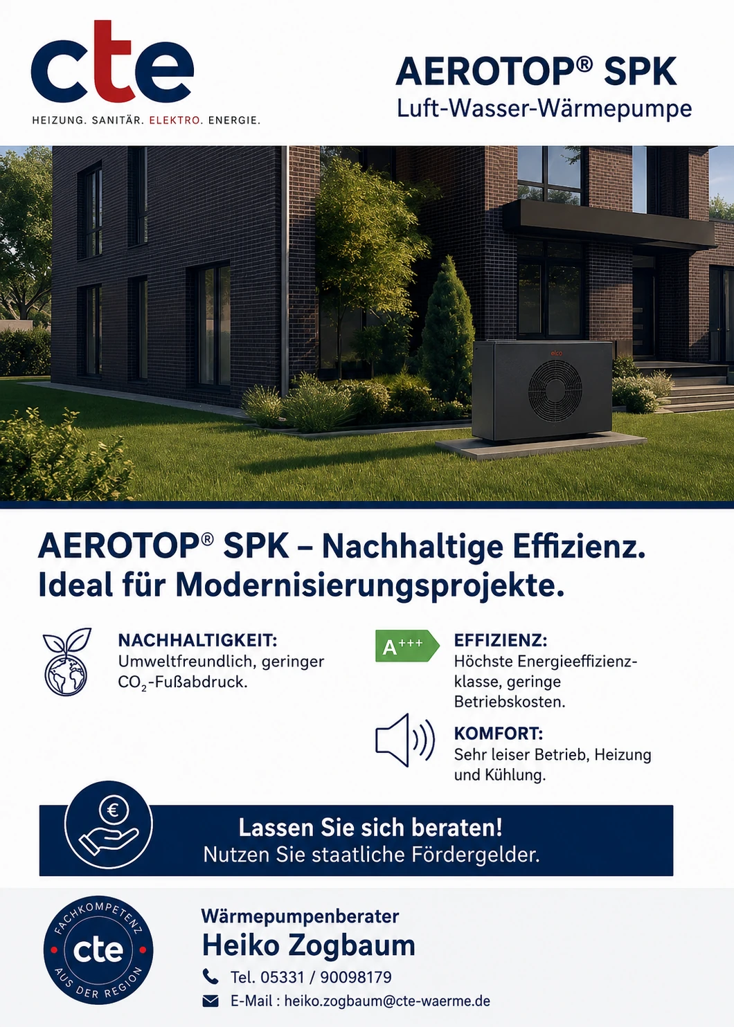 Produktinformation ELCO AEROTOP SPK – Luft-Wasser-Wärmepumpe